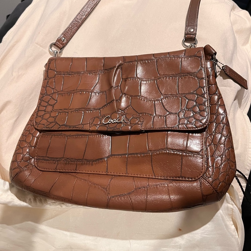 Chestnut crocodile Coach crossbody. Used lightly great condition.